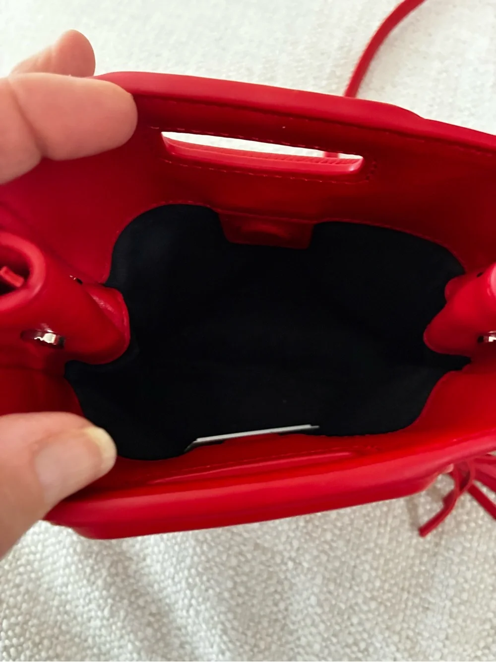 Maje NWOT Mini M Bag With Chain & Crossbody StrapIn Red Leather